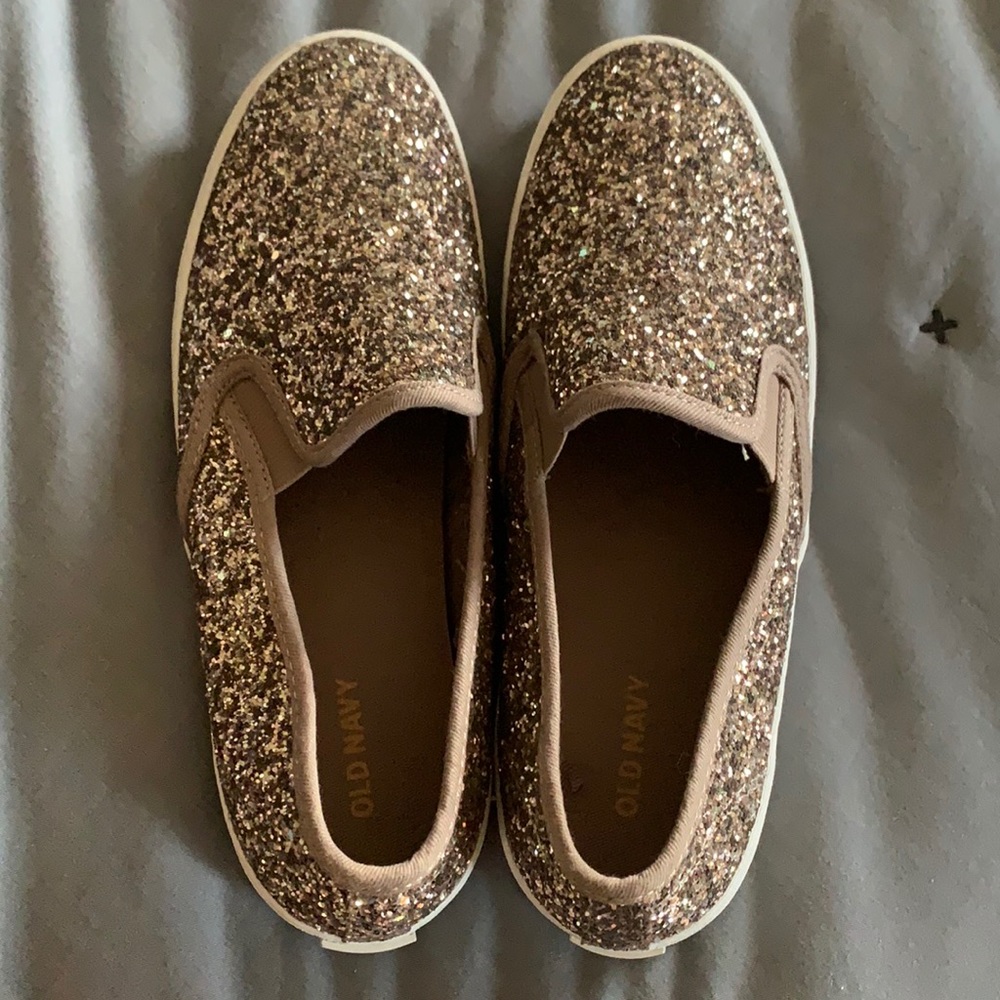 Gold glitter, old navy sneakers